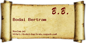 Bodai Bertram névjegykártya